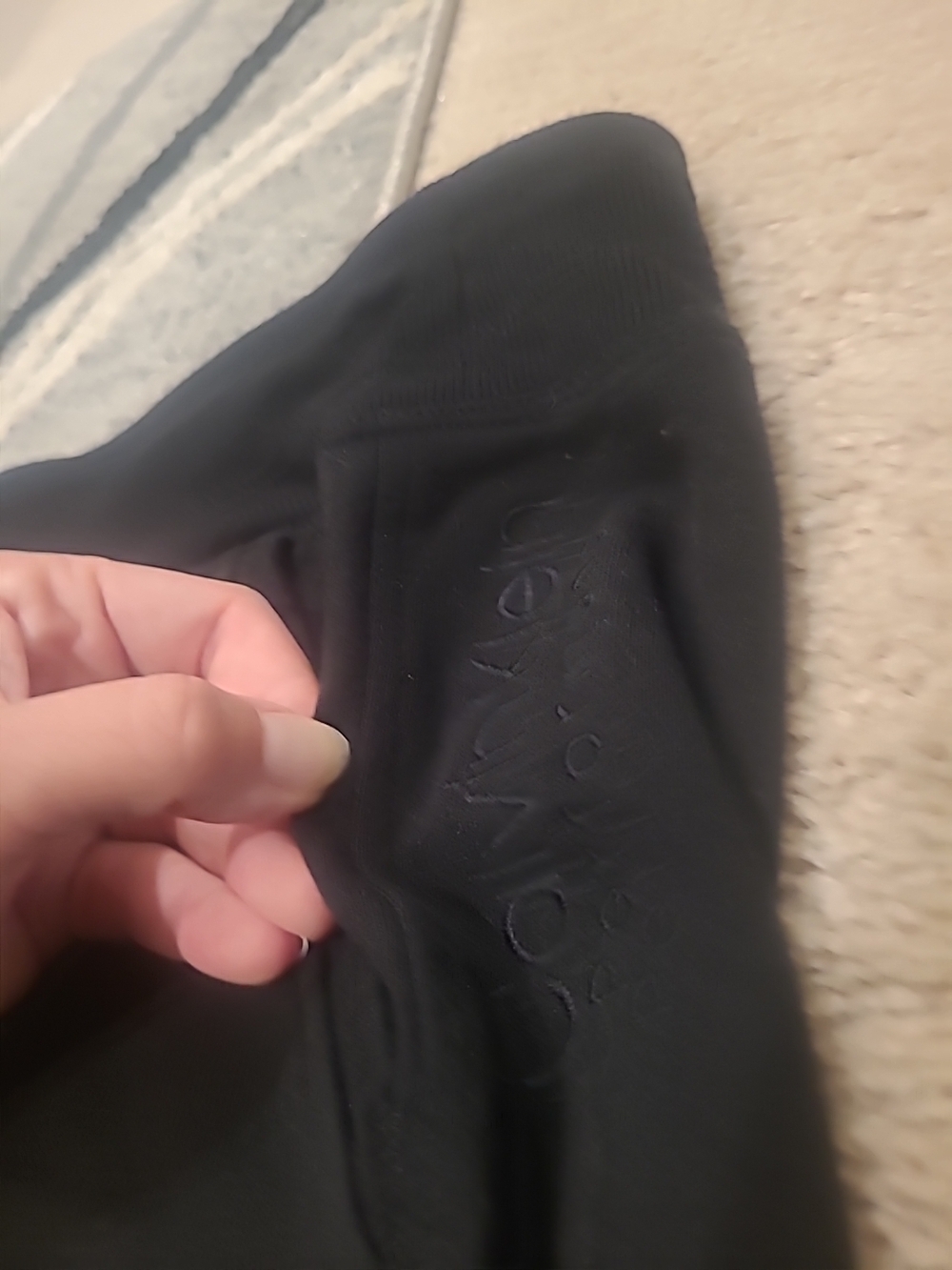 Calvin Klein Performance Logo Jogger Pants Black Plus Size 2X Drawstring Pockets - Picture 3 of 10